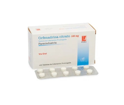 ORFENADRINA 100MG x 100TAB LIB PROL. - FARMIND.