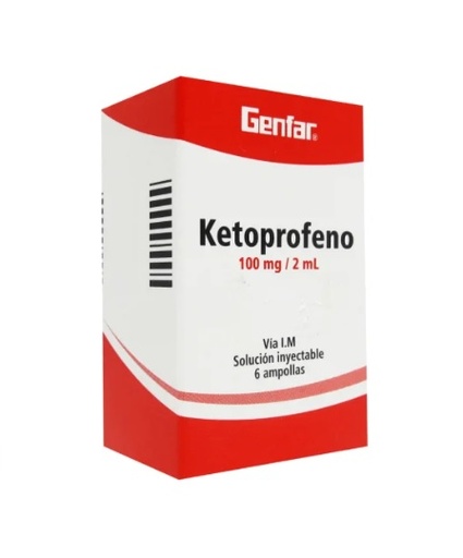 KETOPROFENO 100MG/2ML I.M x 6AMP - GENFAR