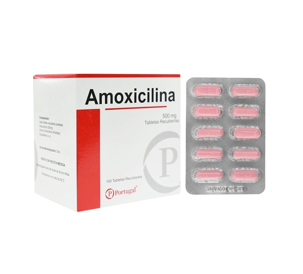 AMOXICILINA 500MG CJA x 100TAB REC - PORTUGAL