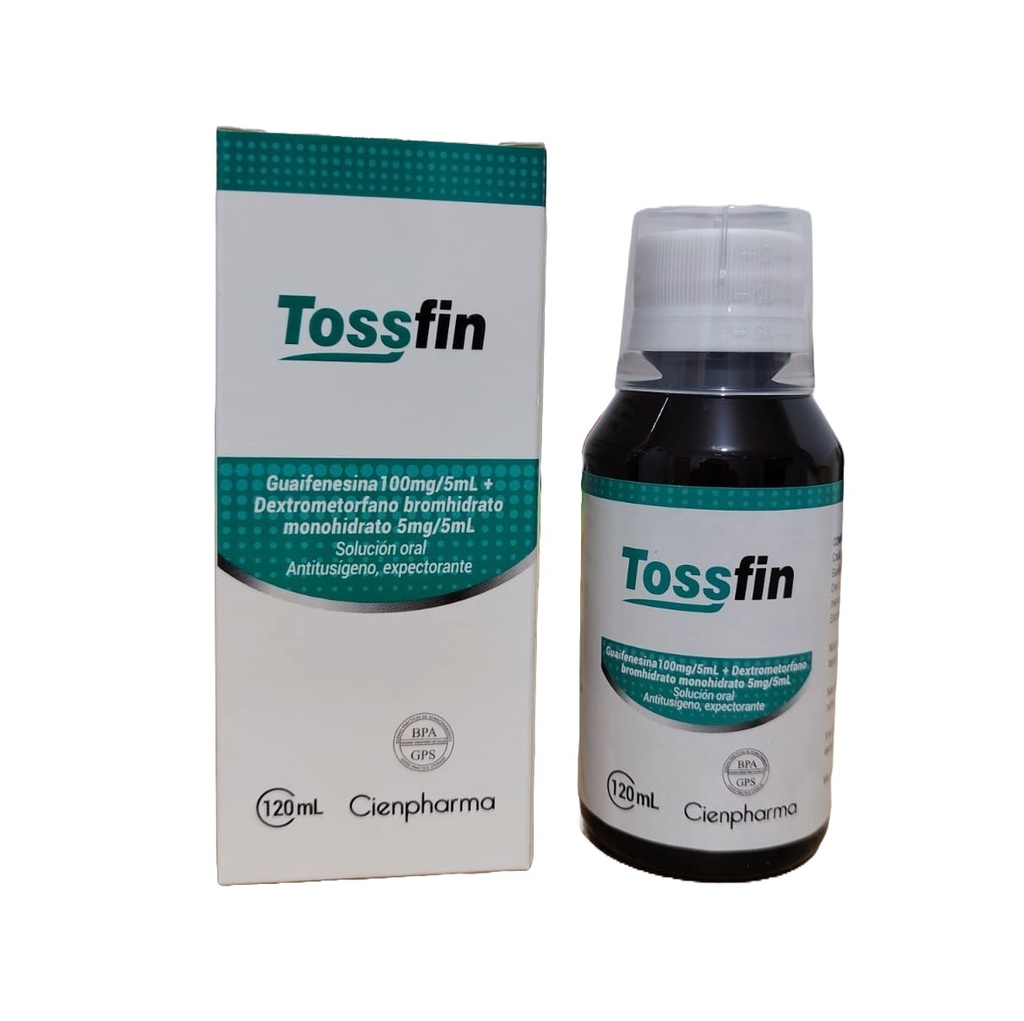 TOSSFIN (guaif+dextr)100+5mg/5ml JBE x 120ML - CIENP