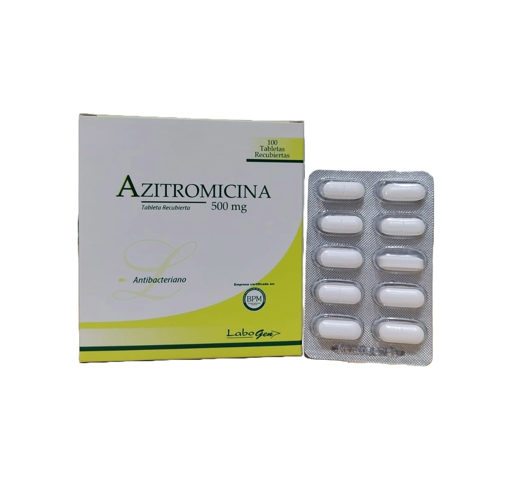 AZITROMICINA 500MG x 100TAB REC. - LABOGEN