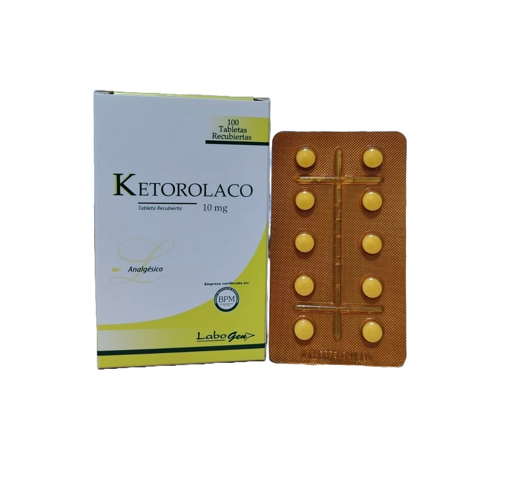 KETOROLACO 10MG CJA x 100TAB REC. - LABOGEN