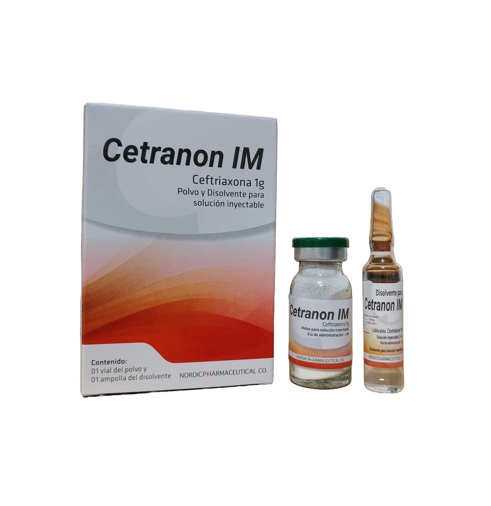 CETRANON 1G (vial+disolv)I.M CJA x 1AMP - NORDIC