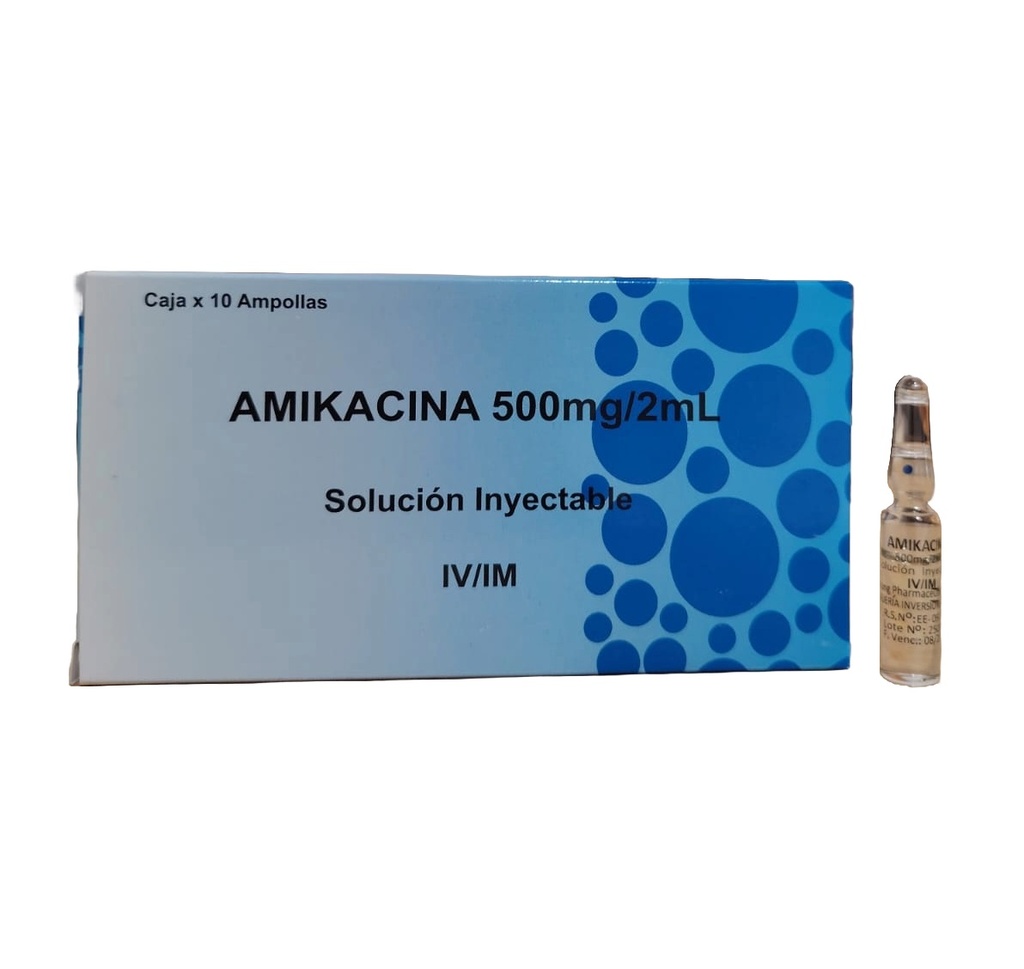 AMIKACINA 500MG/2ML IM/IV x 10AMP - JPS