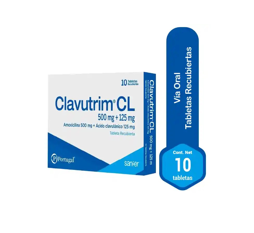 CLAVUTRIM CL 500+125MG x 10TAB REC - PORTUGAL