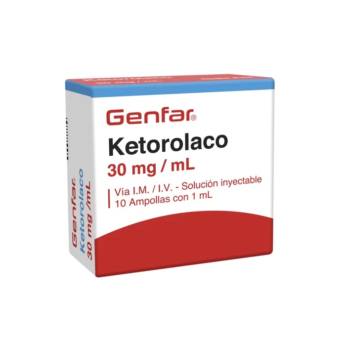 KETOROLACO 30MG/ML IM/IV x 10AMP - GENFAR
