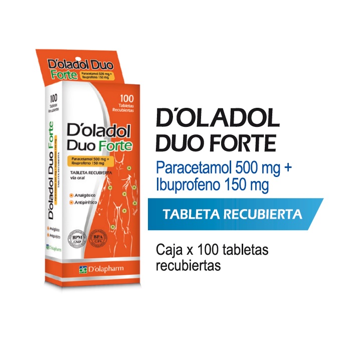 DOLADOL DUO FORTE CJA x 100TAB REC - D'OLAPHARM