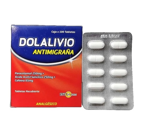 DOLALIVIO ANTIMIGRAÑA CJA x 100TAB - INTIPHARMA